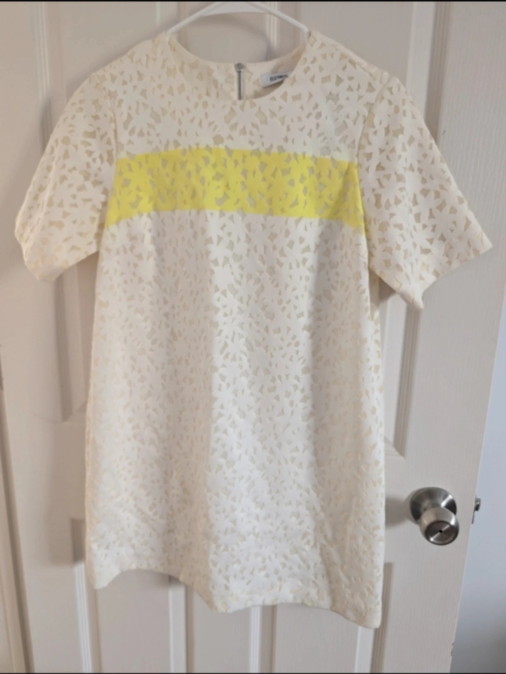 Elizabeth and James Cream Dress with Yellow Band